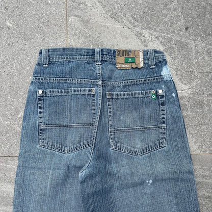 rare southpole green tab jorts - 28x13”