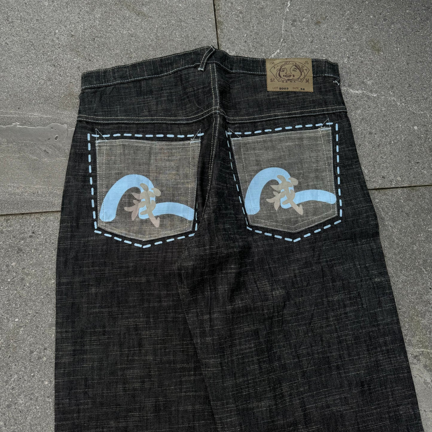 fufu raw denim evisus (still hard AF) - 36x34”