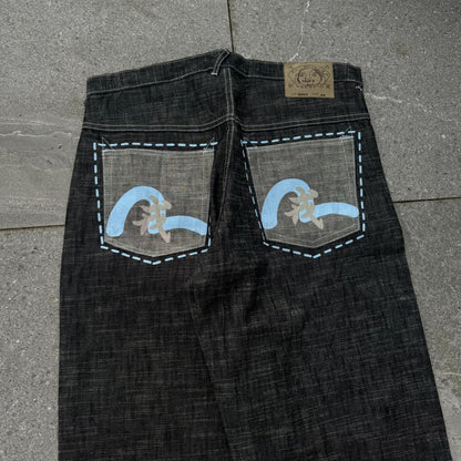 fufu raw denim evisus (still hard AF) - 36x34”