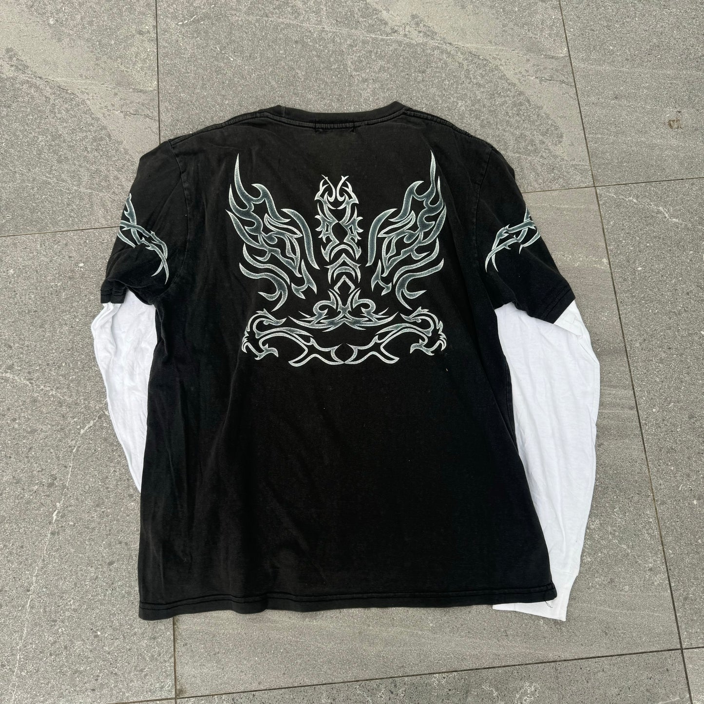 faded crosskeys built in longsleeve - M