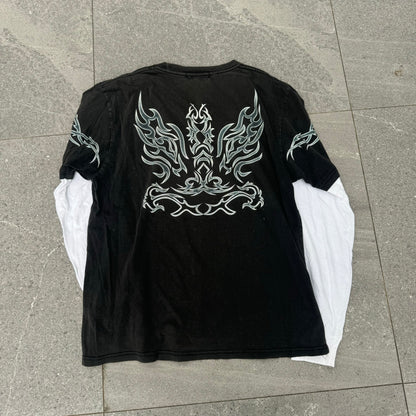 faded crosskeys built in longsleeve - M