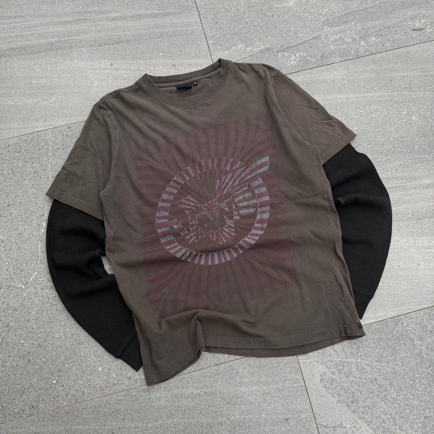 faded vans layered longsleeve - M