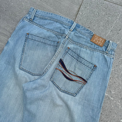 sean john bootcut (with real nice repairs) - 34x32”