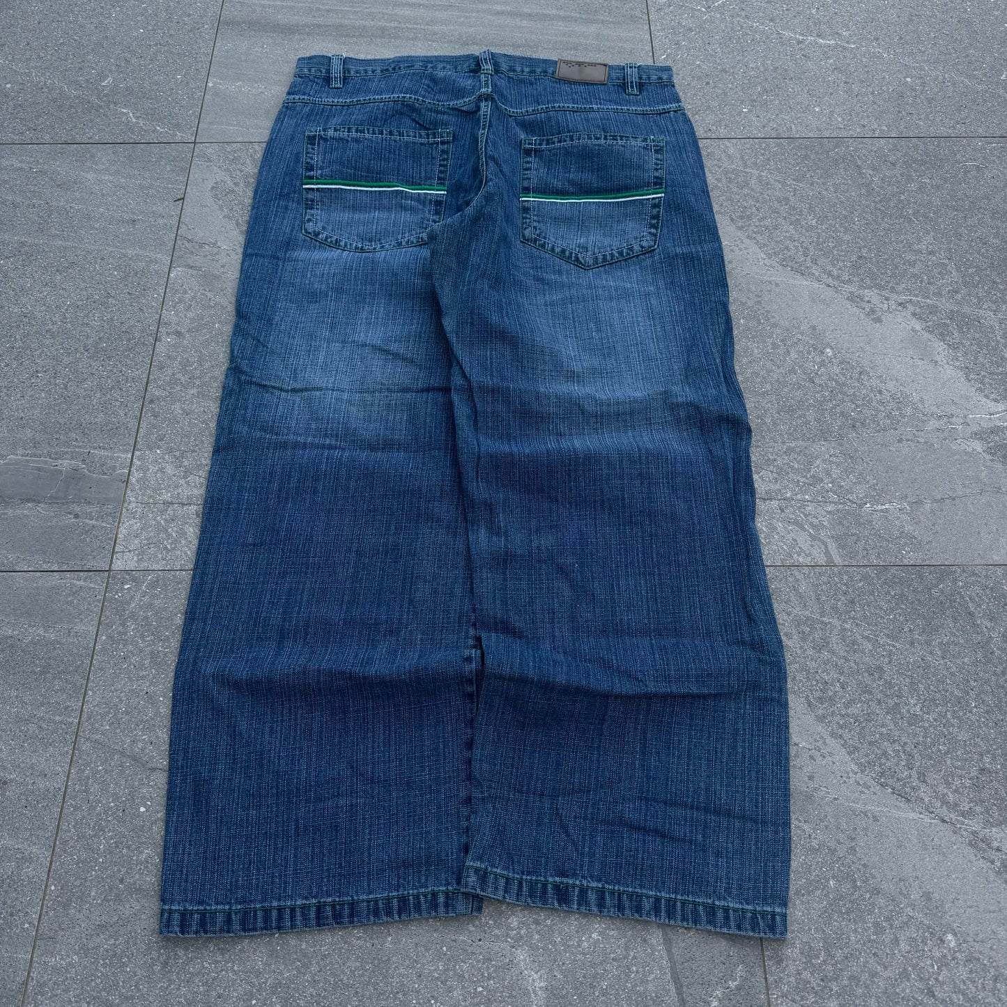 dodeca southpole jeans w/ green stitching - 40x32”