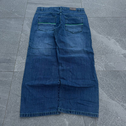 dodeca southpole jeans w/ green stitching - 40x32”