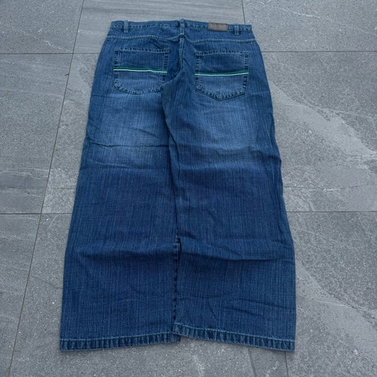 dodeca southpole jeans w/ green stitching - 40x32”