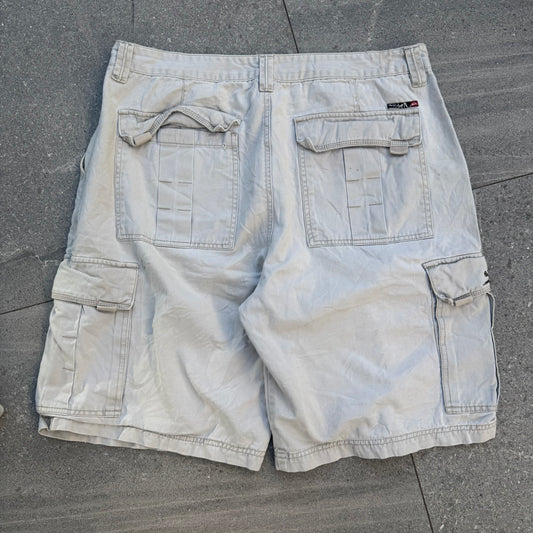 the CLEANEST tan quiksilver shorts (below knee fit) - 36”