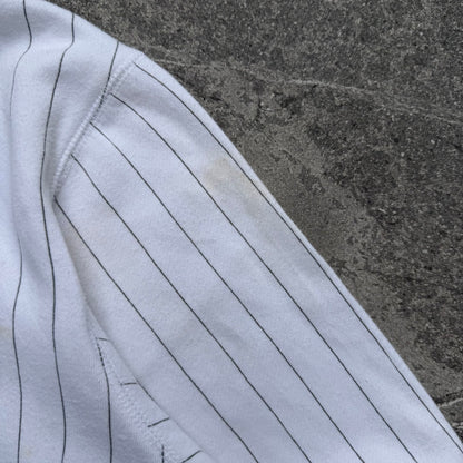 GRAAAAILLLLLL pinstripe felt billabong zipup - L