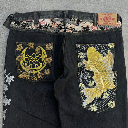 gorgeous koi carp jeans - 38x34”