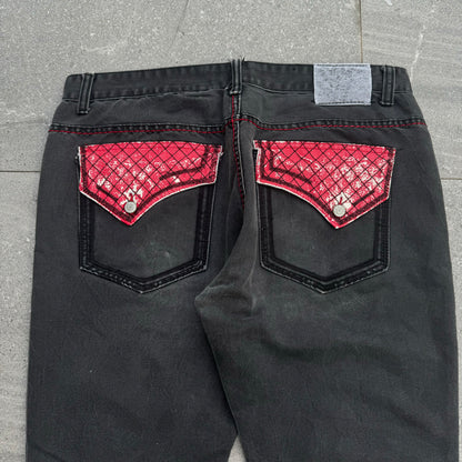 reflex black baggy bootcuts - 38x32”