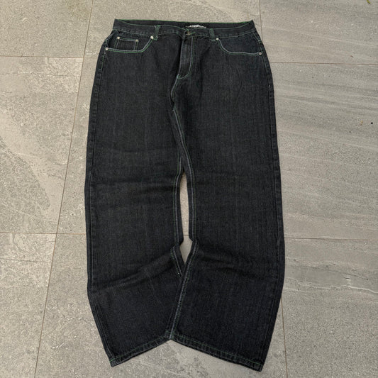 green stitched urban label bootcuts - 38x30”