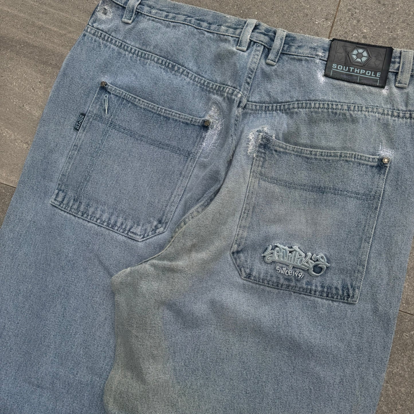 distressed southpole graffiti’s - 40x32”