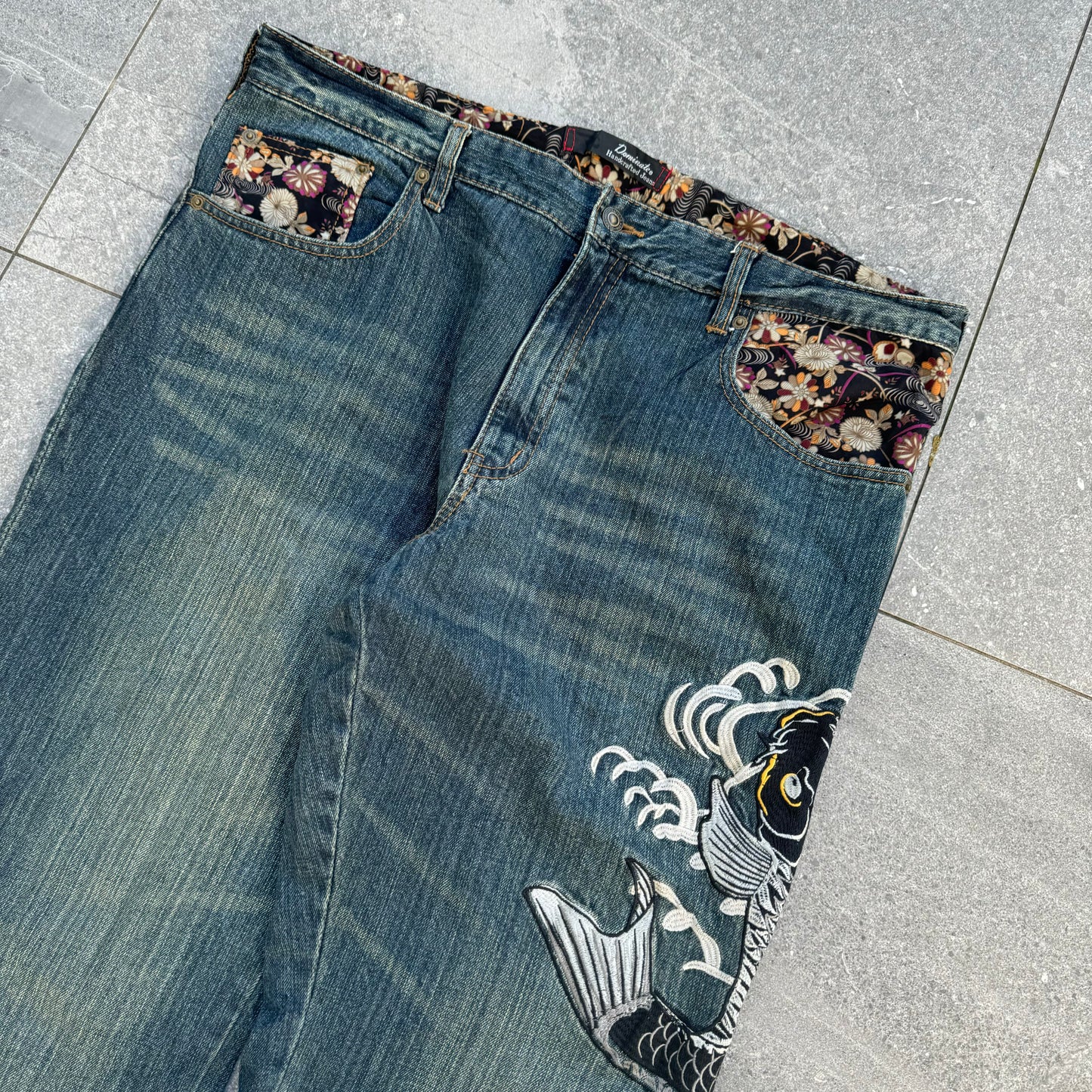 handcrafted dominate koi jeans - 40x34”