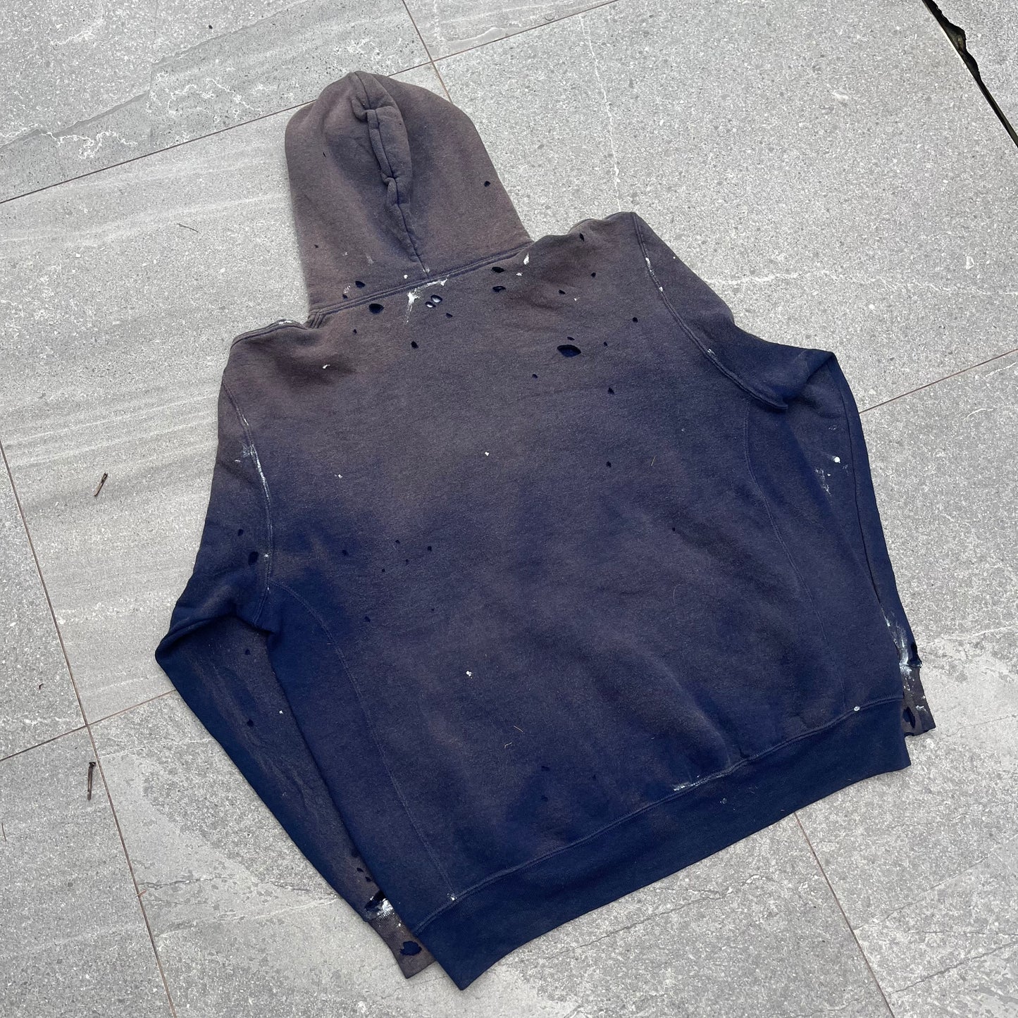 insane gradient fade , 90s russell hoodie - L