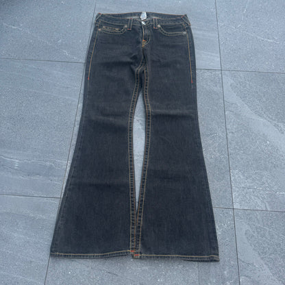 beautifulll brown/black wash truey flares 34x34”