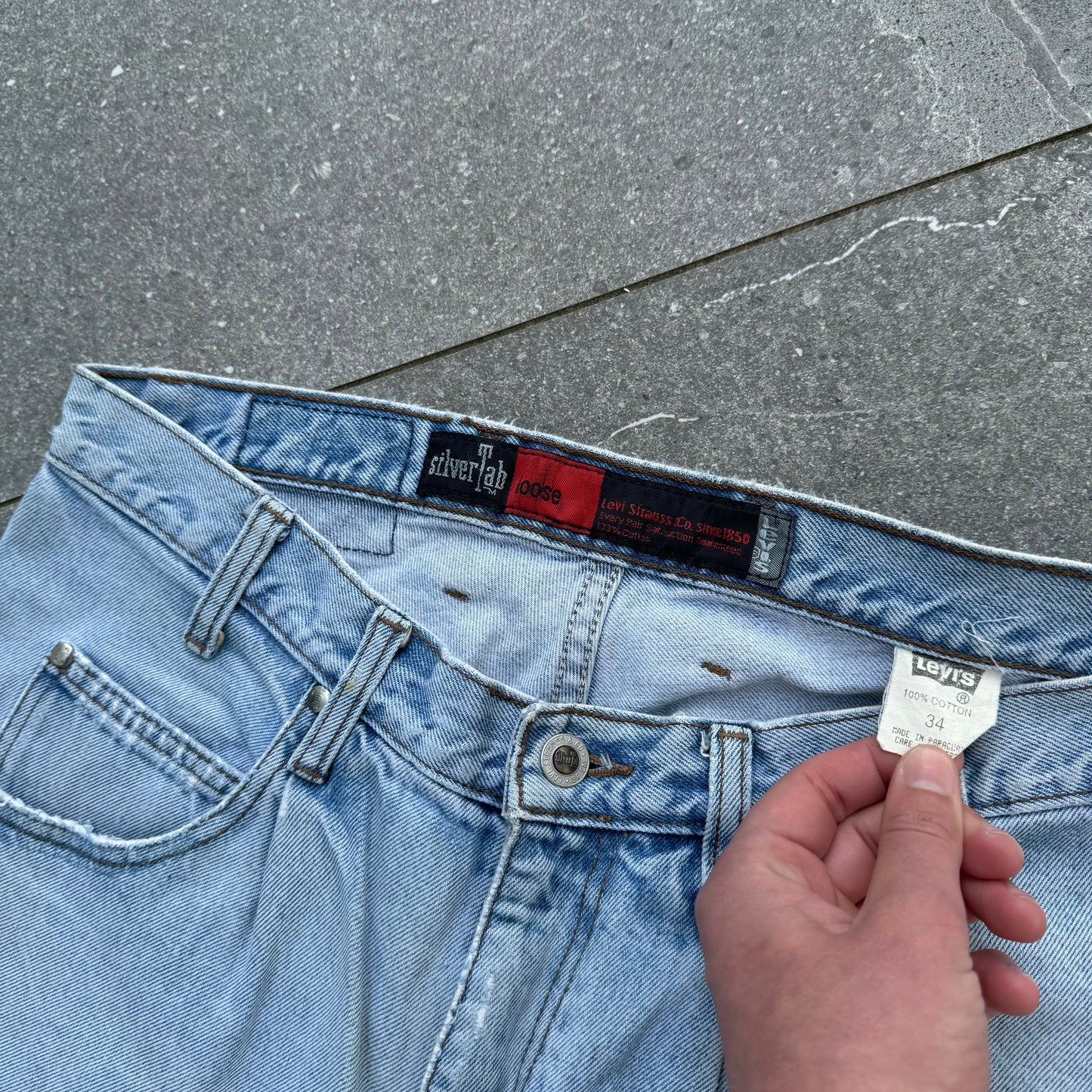 90s silvertab jorts - 34”