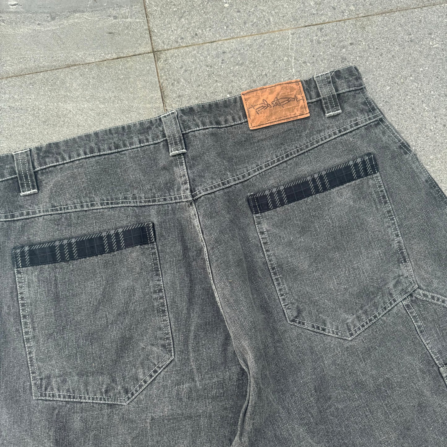 plaid detailed FAT jorts - 40x16”