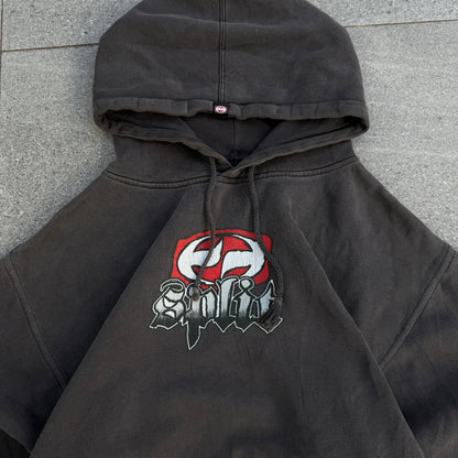 90s split distressed fader. best hoodie out. - L