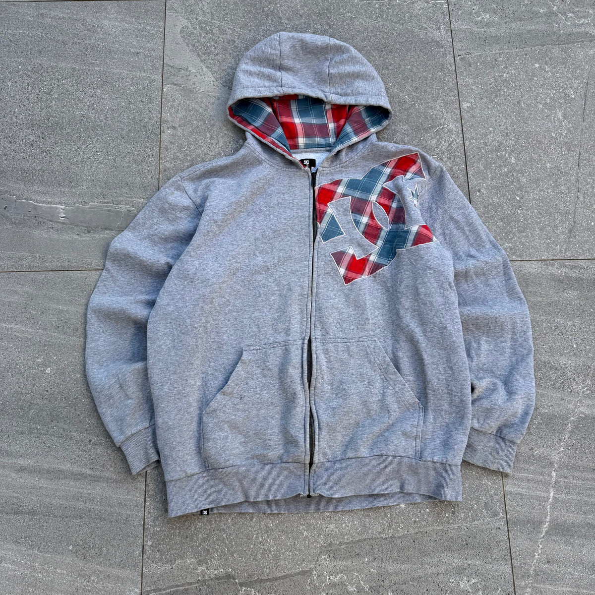 plaid 2 tone DC hoodie 🤤 size L