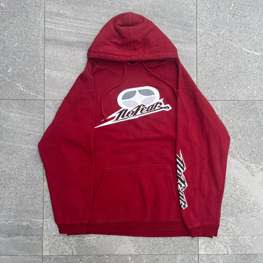 maroon no fear hoodie - XL