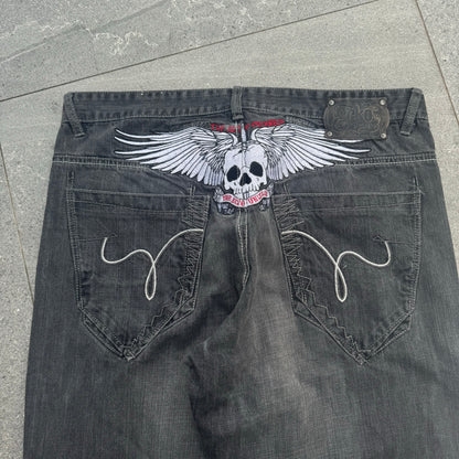 ecko winged skull jeans - 38x32”