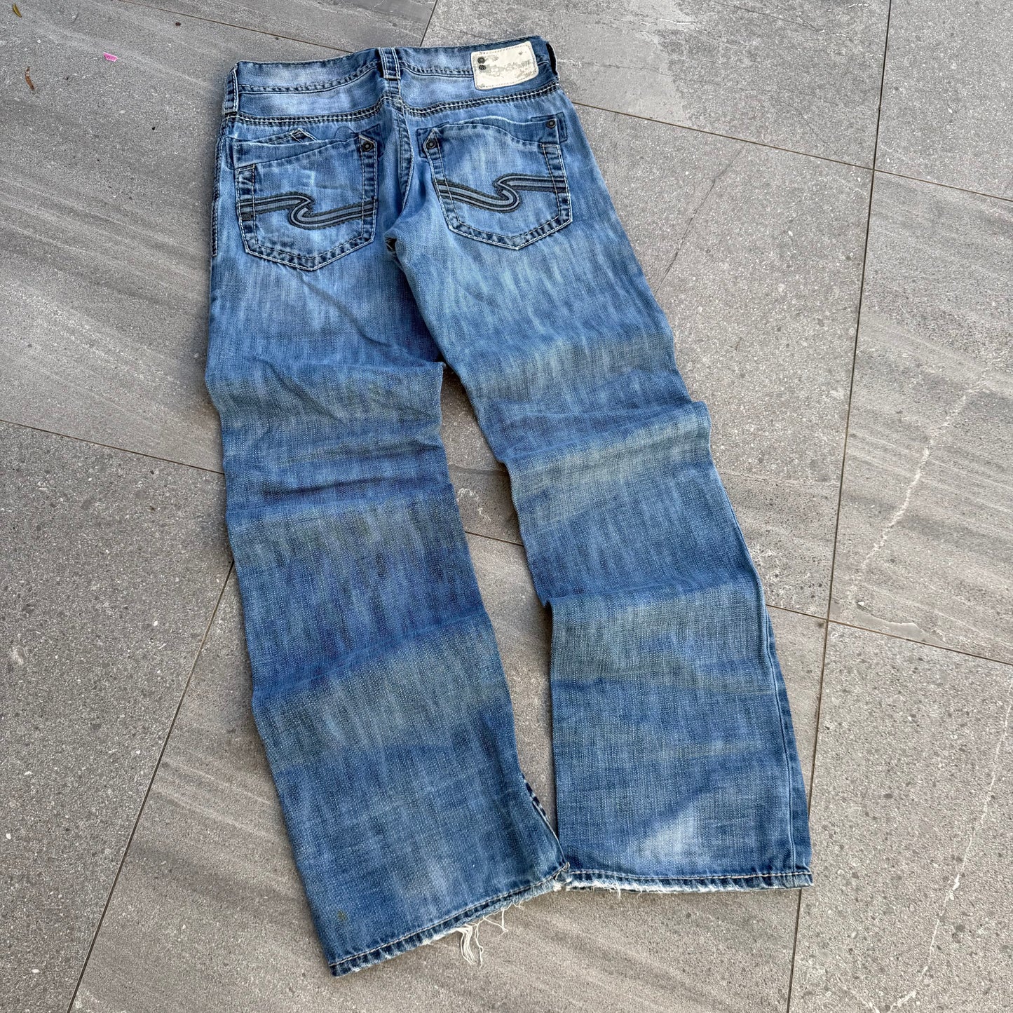 y2k silver bootcuts - 33x34”