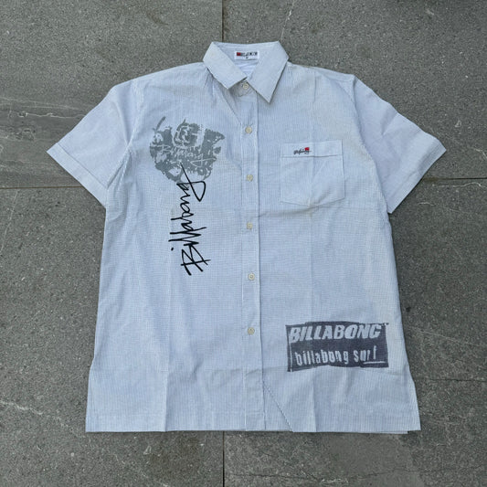 billabong pinstripe script shirt - M