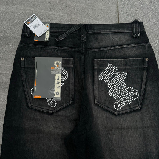 rhinestone detailed akademiks jorts - 34 and 36" available!