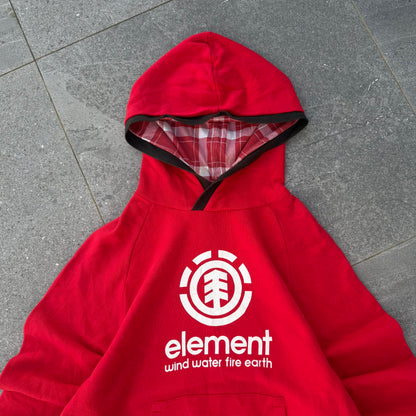 plaid lined element hoodie - L