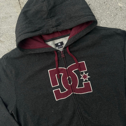 maroon DC zip - XL