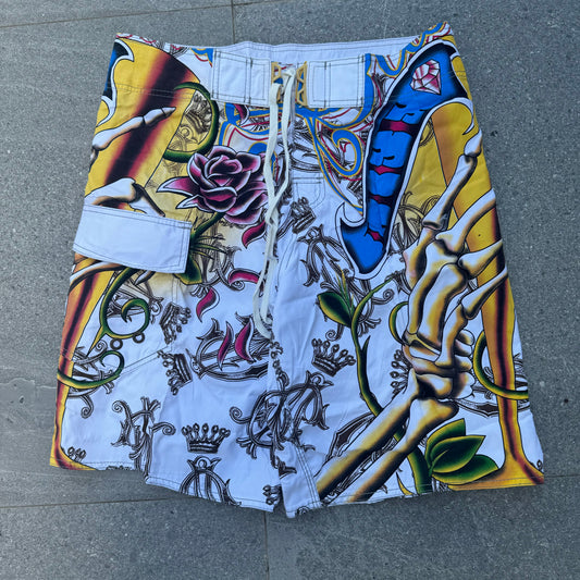 deadstock christian audigier boardies - 34x11”