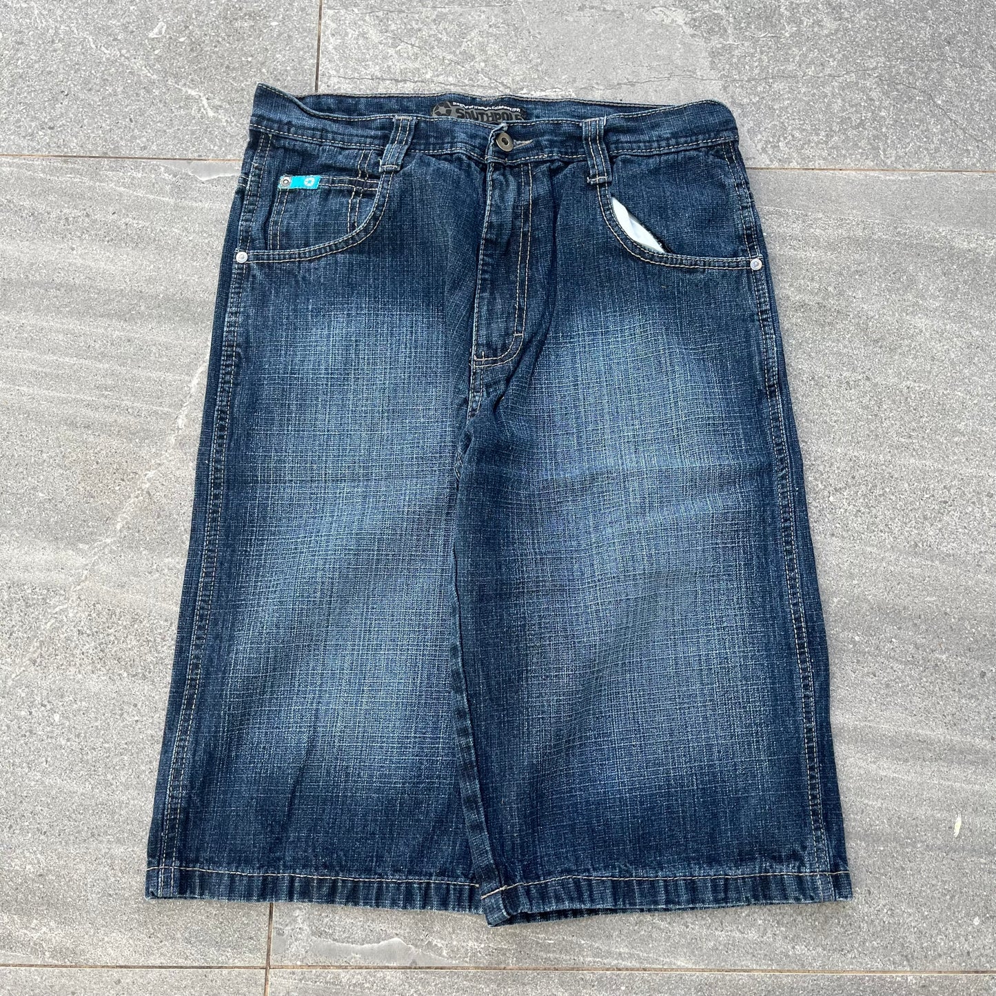 insane dark wash southpole jorts - 30x14”