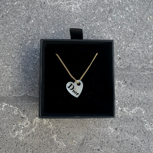 gold plated dior shell necklace