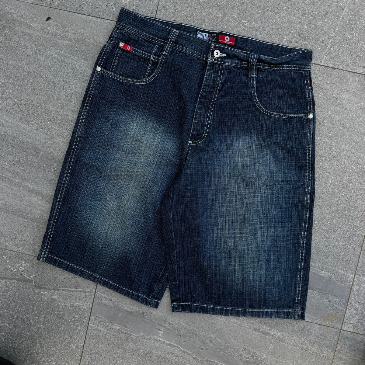 below knee red tab jorts - 36”