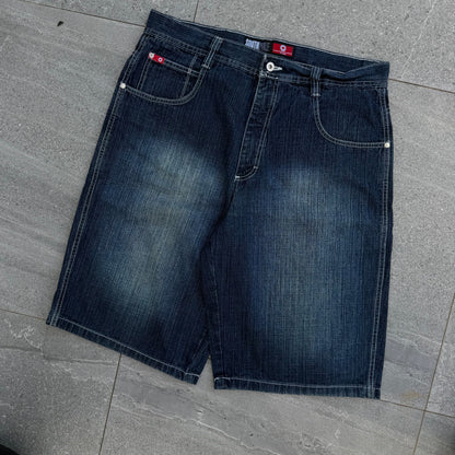 below knee red tab jorts - 36”