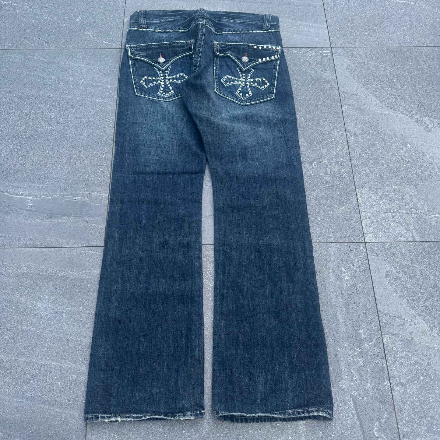 cross detail bootcuts - 35x33”