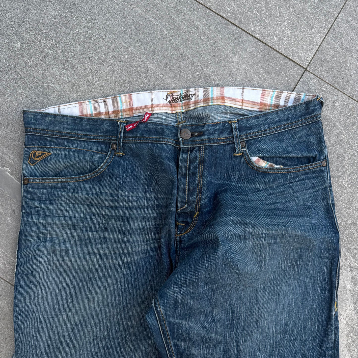 quiksilver plaid lined bootcuts - 42x32”
