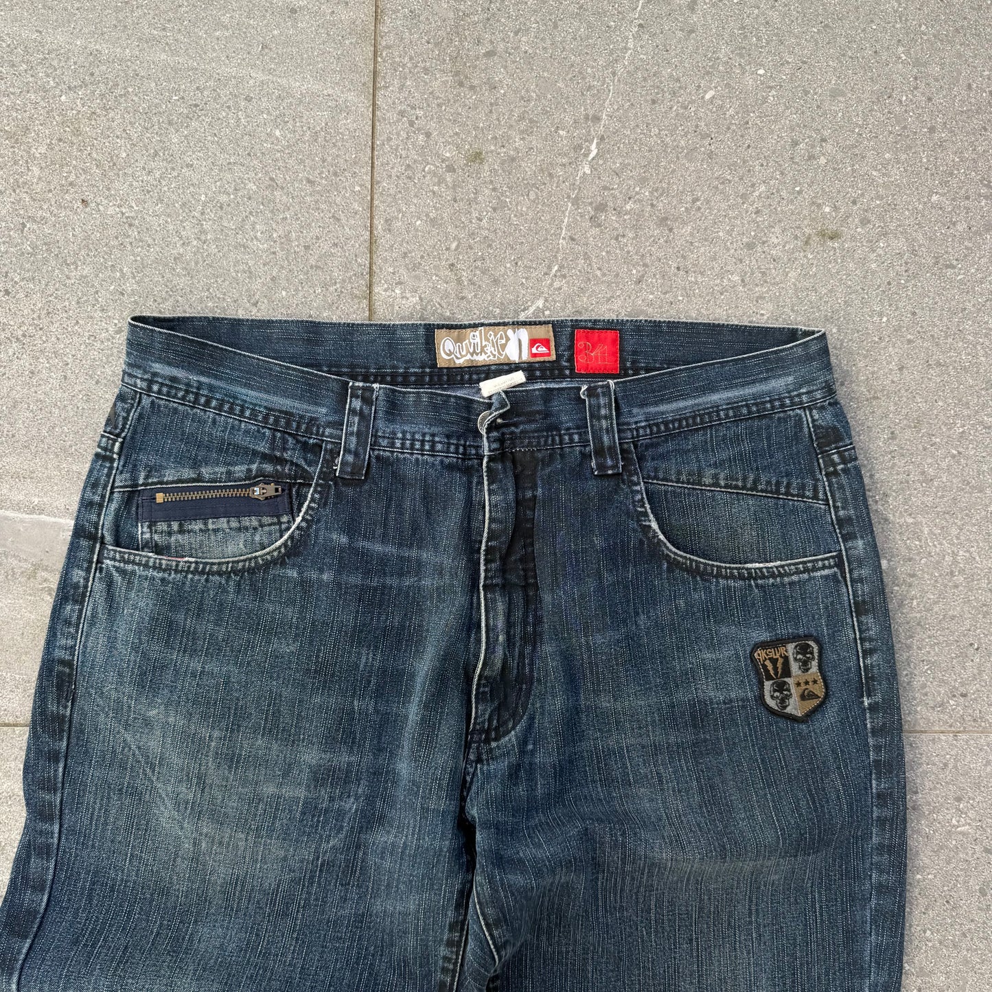 quiksilver patchwork bootcuts - 34x33”