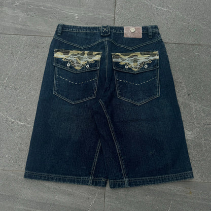 camo detailed antic jorts ((insane quality) - 36x14”