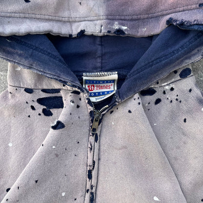 distressed hanes 90s zip - 2XL