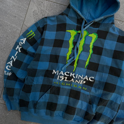 plaid monster hoodie. lowk crazy. size M