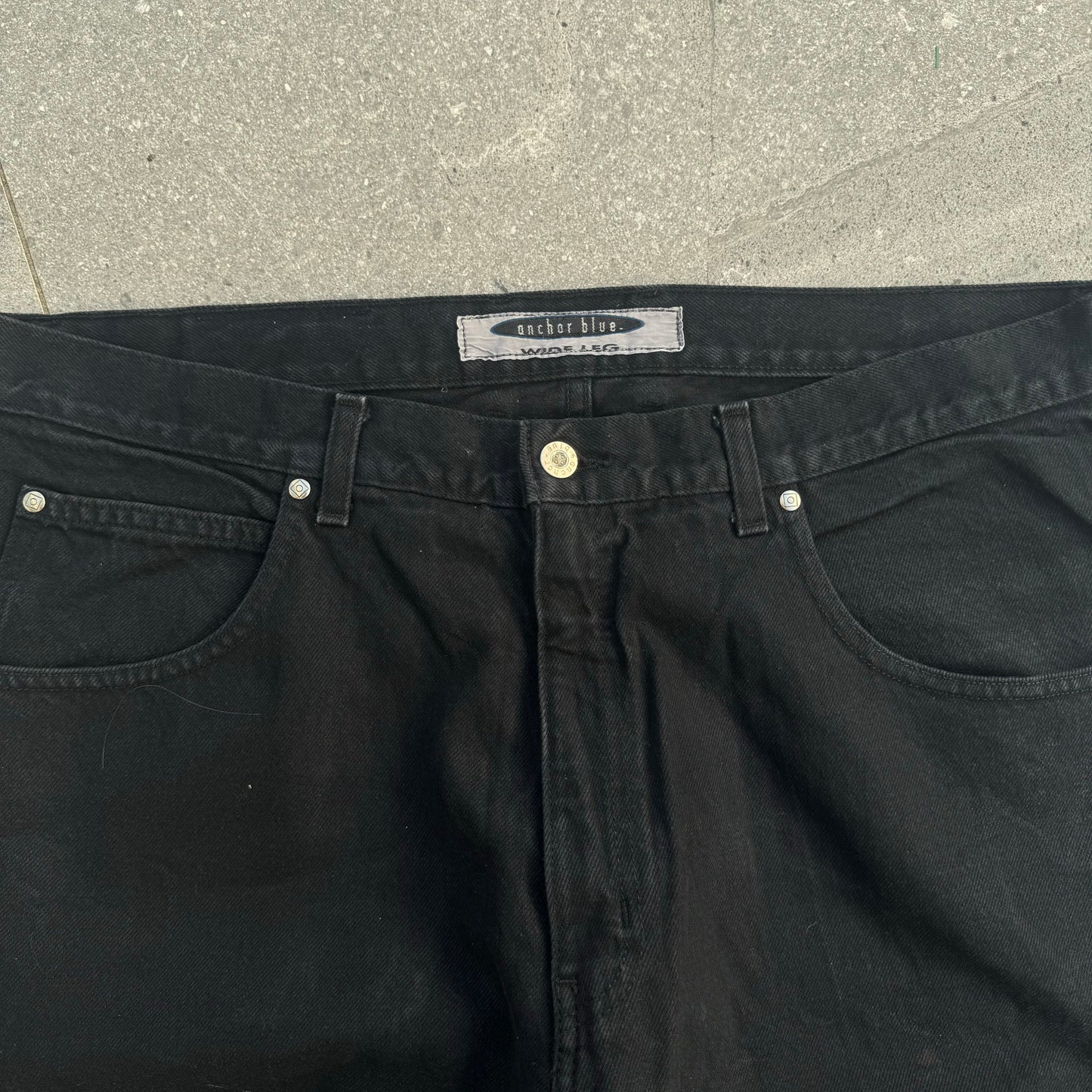 anchor blue ‘wide leg’ jeans - 38x33”