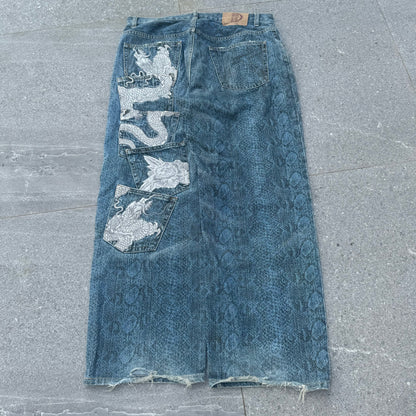 GRAIL snakeskin karakuri jeans - 35x29”