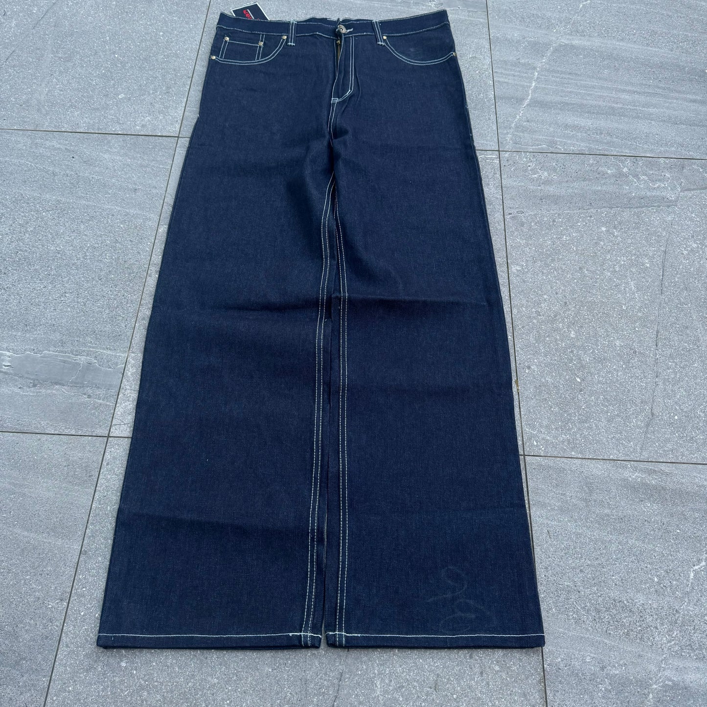 deadstock raw denim rocawear jeans :0 36x34”