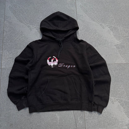pink plaid dragon hoodie - women’s M