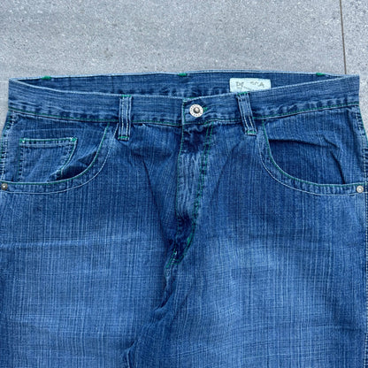 dodeca southpole jeans w/ green stitching - 40x32”