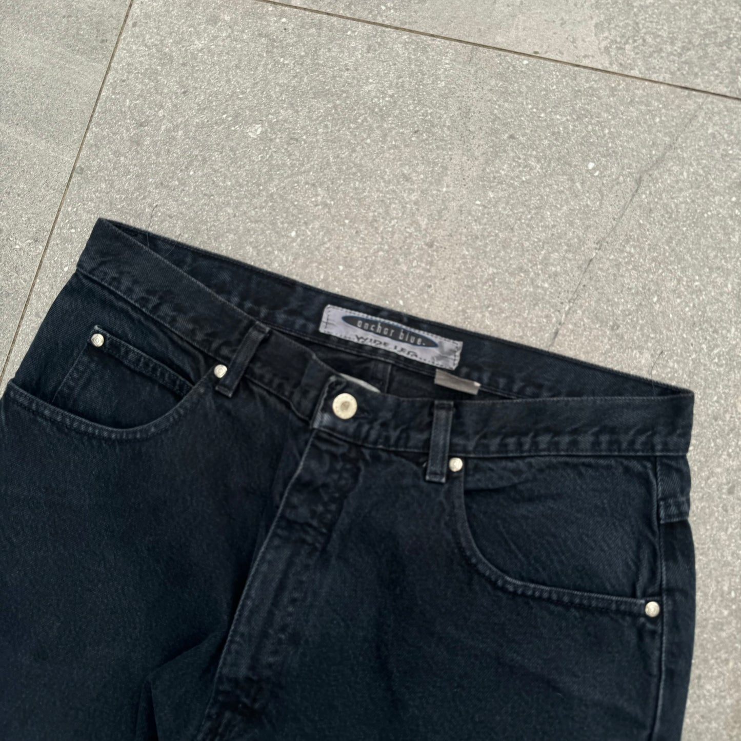 anchor blue ‘wide leg’ jeans - 34x33”