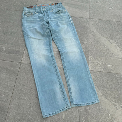 rare rock revival bootcuts - 34x34”