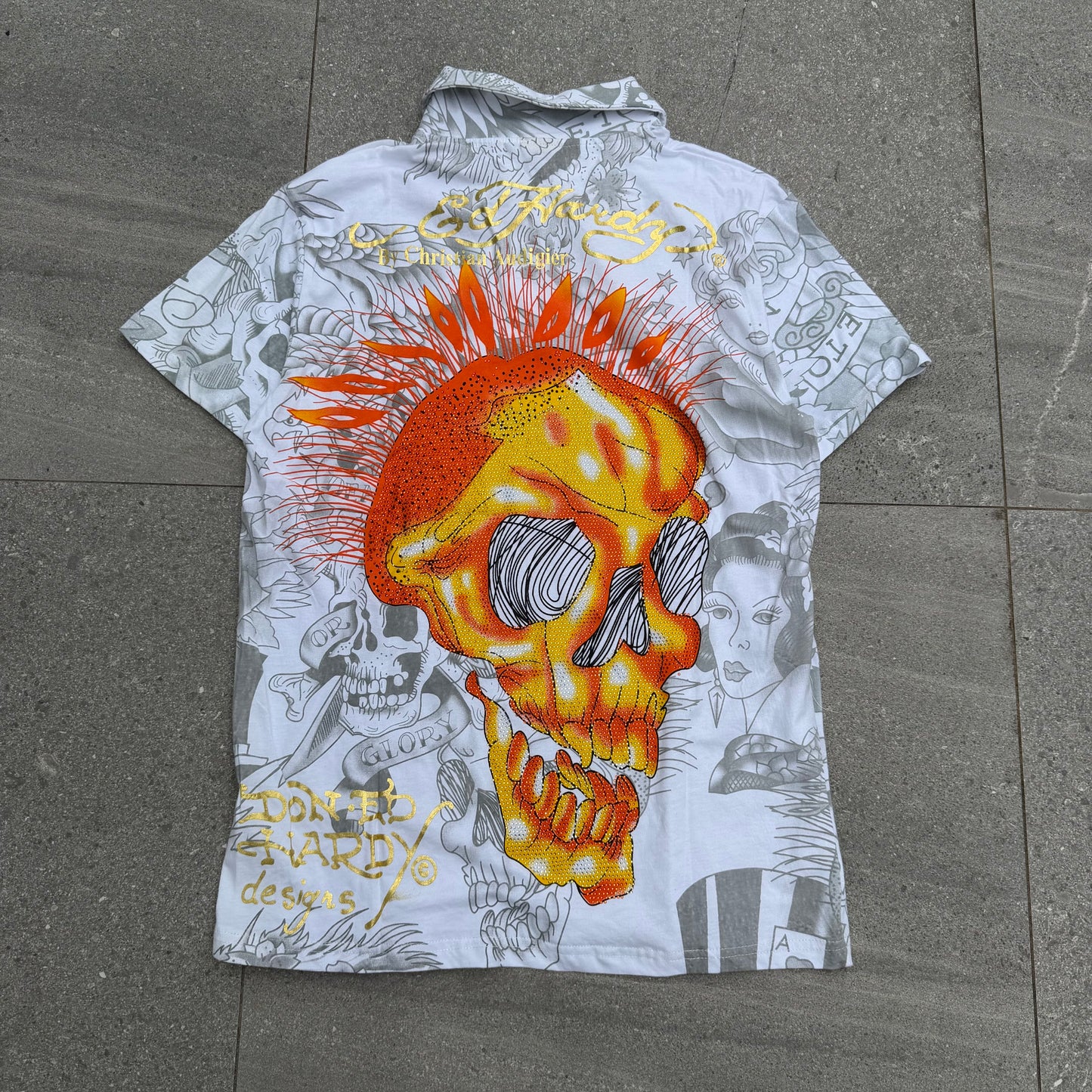 deadstock ed hardy polo - L & XL