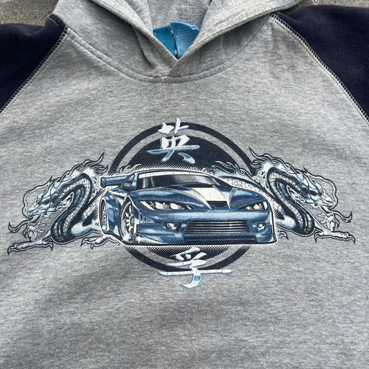 jdm raglan hoodie - S
